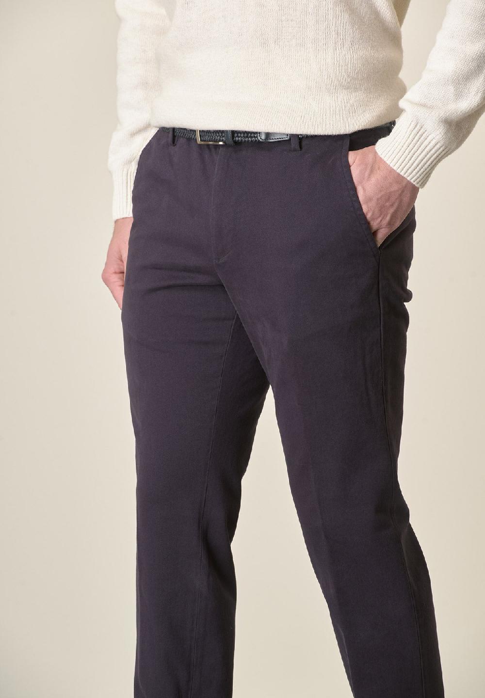 Angelico Pantalone blu sartoriale gabardina cotone regular fit Novità
