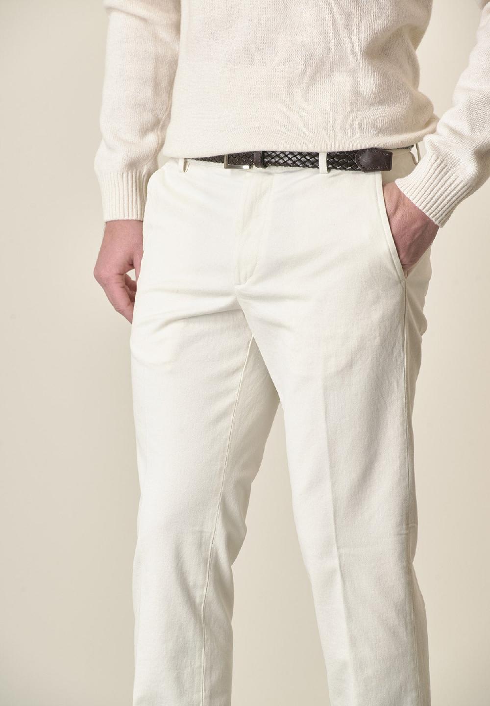 Angelico Pantalone burro sartoriale gabardina cotone regular fit Grandi sconti