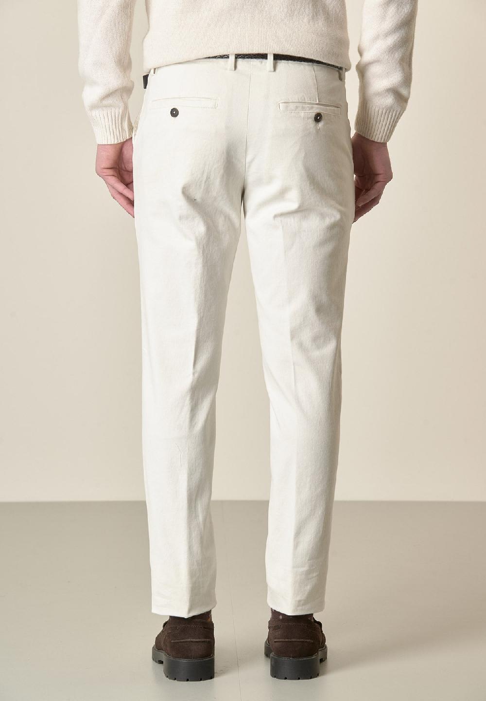 Angelico Pantalone burro sartoriale gabardina cotone regular fit Grandi sconti